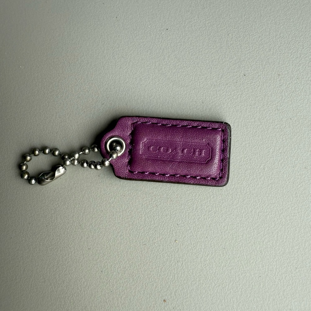 Coach Purple Leather Keychain